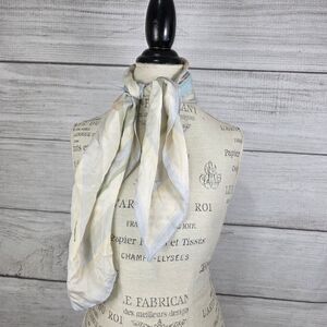 Elegant Cream and Blue Scarf